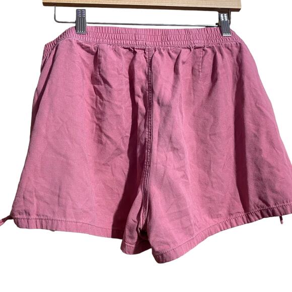 madewell pink high wasited elastic band pull on shorts with ties - women's XL - Picture 2 of 8